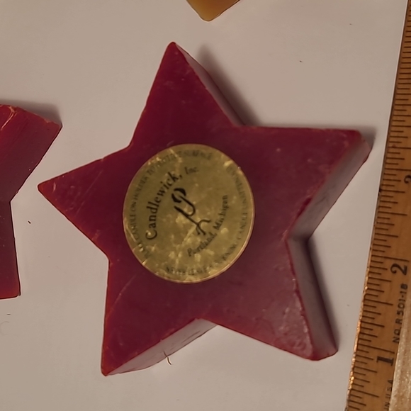 5 point 4" star wax candles red white blue - Picture 3 of 3